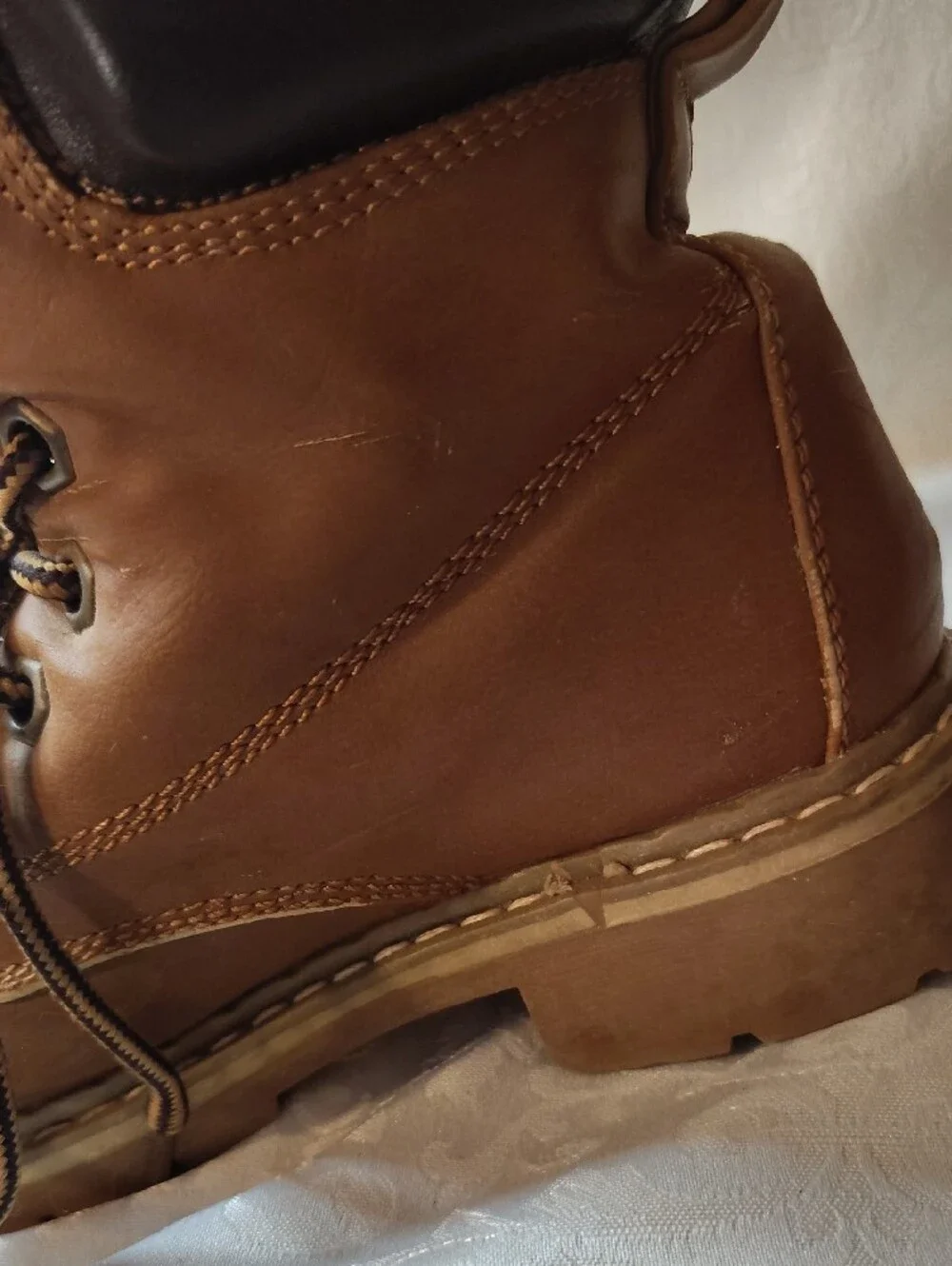 Link Kids Tan Lace-Up Sherpa Boots